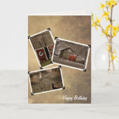 Old Barn momentopnamen op textuur Kaart (Gele Bloem)