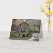 Old Barn Photo for Birthday Kaart (Gele Bloem)