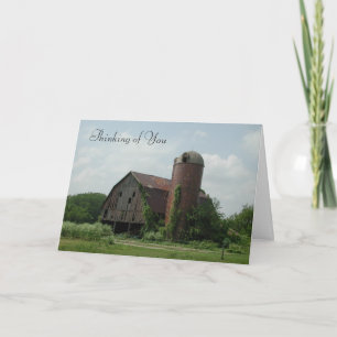 Old Barn Thinking of You Wenskaart beroemd gemaakt Kaart