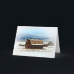 Old Barn Winter Feestdagen Kaart<br><div class="desc">Oude schuren zijn iconen van de geschiedenis over het hele platteland,  staan sterk door de tand des tijds. Genesteld in een Montana Winter landschap draagt gewoon bij aan de schoonheid van het !!! Bij elke gelegenheid zal deze kaart een glimlach op elk gezicht brengen.</div>
