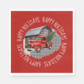 Old Barn With Red Truck Paper Napkin Servet (Voorkant)