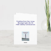 Old Barney LBI NJ Greetings Note Kaart (Achterkant)