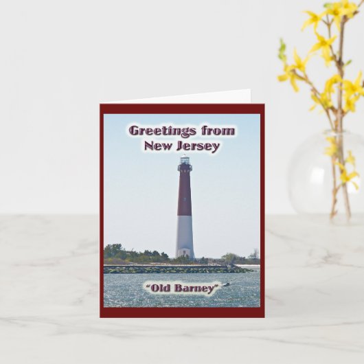 Old Barney LBI NJ Greetings Note Kaart (Gele Bloem)