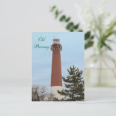 Old Barney Lighthouse NJ Briefkaart (Staand voorkant)