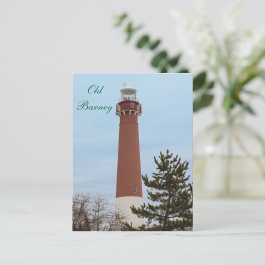 Old Barney Lighthouse NJ Briefkaart (Staand voorkant)