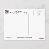 "Old Barney" vuurtoren van Barnegat LBI NJ Briefkaart (Achterkant)