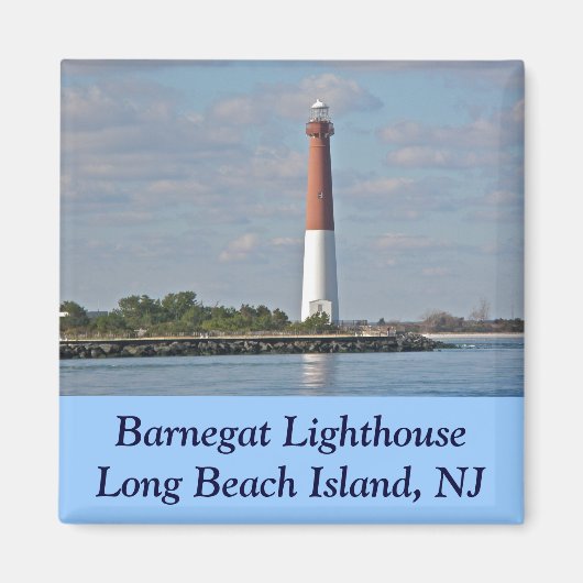 "Old Barney" vuurtoren van Barnegat LBI NJ Magneet (Voorkant)