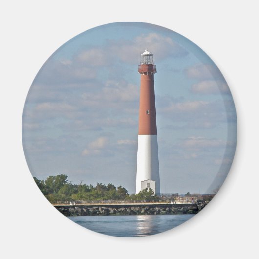 "Old Barney" vuurtoren van Barnegat LBI NJ Magneet (Voorkant)
