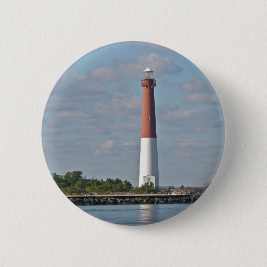 "Old Barney" vuurtoren van Barnegat LBI NJ Ronde Button 5,7 Cm (Voorkant)