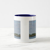 "Old Barney" vuurtoren van Barnegat LBI NJ Tweekleurige Koffiemok (Center)