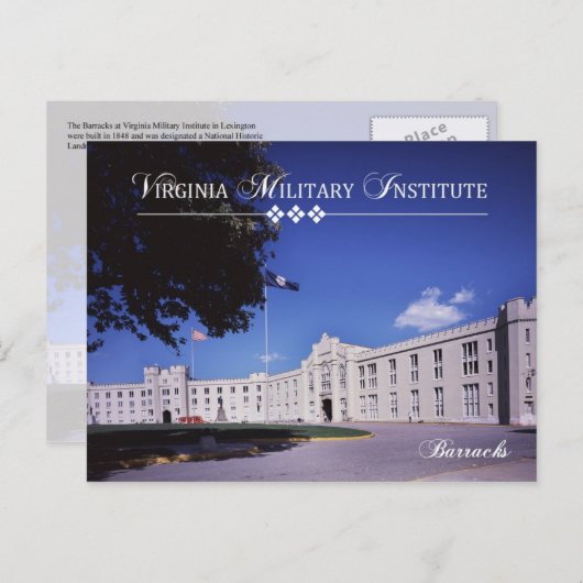 Old Barracks, Virginia Army (VMI) Briefkaart (Voorkant / Achterkant)