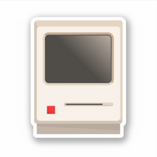 Old Beige Computer Sticker (Voorkant)