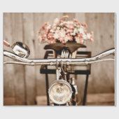 Old bicycle and flowers blur in background process cadeaupapier (Vlak)