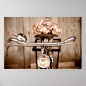 Old bicycle and flowers blur in background process poster (Voorkant)