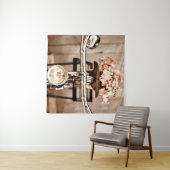 Old bicycle and flowers blur in background process wandkleed (In Situ (horizontaal))