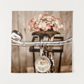 Old bicycle and flowers blur in background process wandkleed (Voorkant)