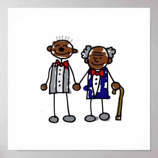 Old Black Gay Couple Poster (Voorkant)