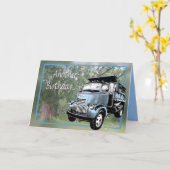 Old Blue dumptruck-customize Kaart (Gele Bloem)