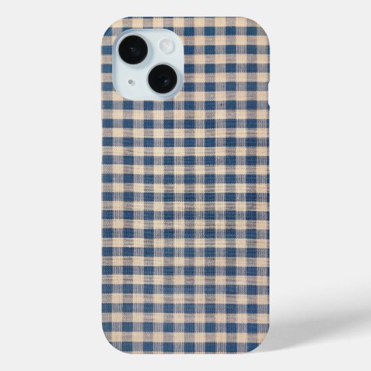 Old Blue Gingham Case-Mate iPhone Case (Achterkant)