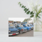 Old Blue Mazdas Taxis Briefkaart (Staand voorkant)