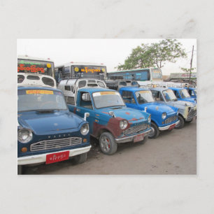 Old Blue Mazdas Taxis Briefkaart