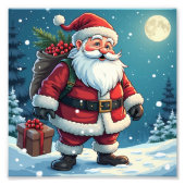 Old Blue Santa Claus Foto Afdruk (Voorkant)
