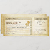 Old Boarding Pass Wedding Tickets-Invites & RSVP Kaart (Voorkant / Achterkant)