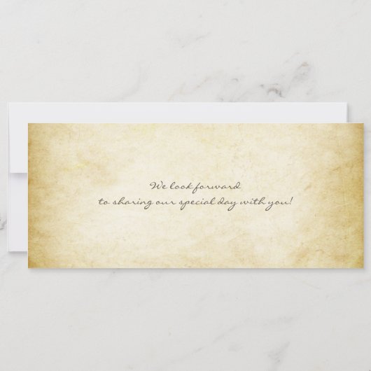 Old Boarding Pass Wedding Tickets-Invites & RSVP Kaart (Achterkant)