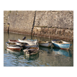 Old Boats Mevagissey Cornwall England Foto Afdruk