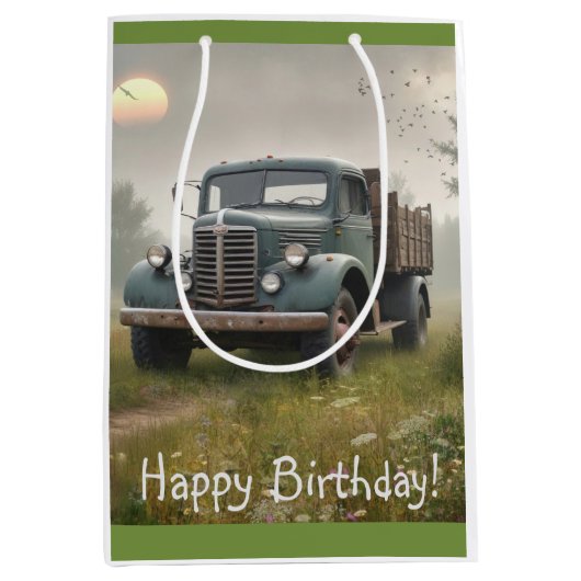 Old Boerderij Truck Medium Cadeauzakje (Voorkant)