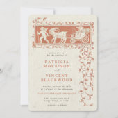 Old Book Cupid's Carriage Wedding Invitation Kaart (Voorkant)