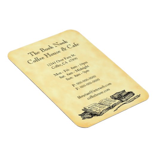 Old Books Restaurant Adverteren op maat gemaakte m Magneet (Rechterzijde)