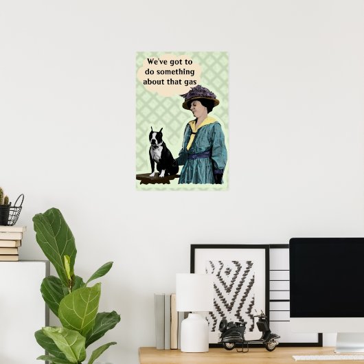 Old BostonTerrier Poster (Thuiskantoor)