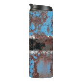 Old Botswana grunge background flagabstract, aged, Thermosbeker (Geroteerd rechts)