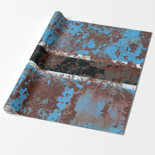 Old Botswana grunge background flagract, gerijpt, Cadeaupapier (Uitgerold)