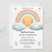 Old Boy Pink Unique Sky Cloud Sunshine Baby shower Kaart (Voorkant)