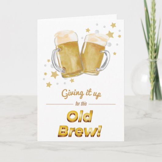 "Old Brew" Punny Beer Birthday Card Kaart (Voorkant)