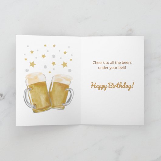 "Old Brew" Punny Beer Birthday Card Kaart (Binnen)