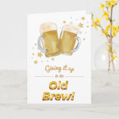 "Old Brew" Punny Beer Birthday Card Kaart (Gele Bloem)