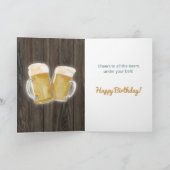 "Old Brew" Punny Beer Wood Birthday Card Kaart (Binnen)