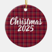 Old Brick and Cab Sav Plaid Christmas 2025 Keramisch Ornament (Voorkant)