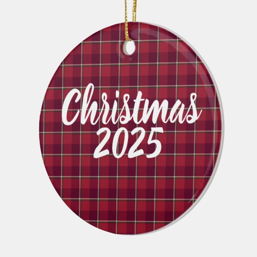 Old Brick and Cab Sav Plaid Christmas 2025 Keramisch Ornament (Links)