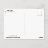 Old Bridge Durant, Oklahoma Briefkaart (Achterkant)