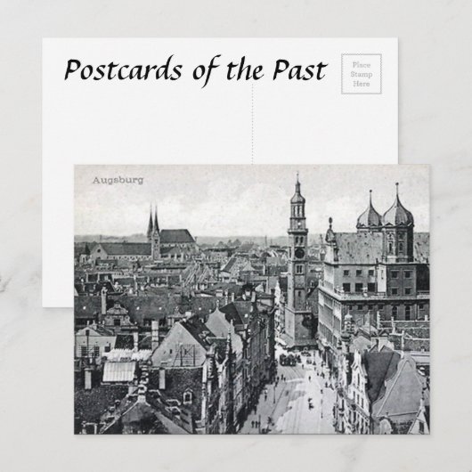 Old Briefkaart - Augsburg, Beieren, Duitsland (Voorkant / Achterkant)