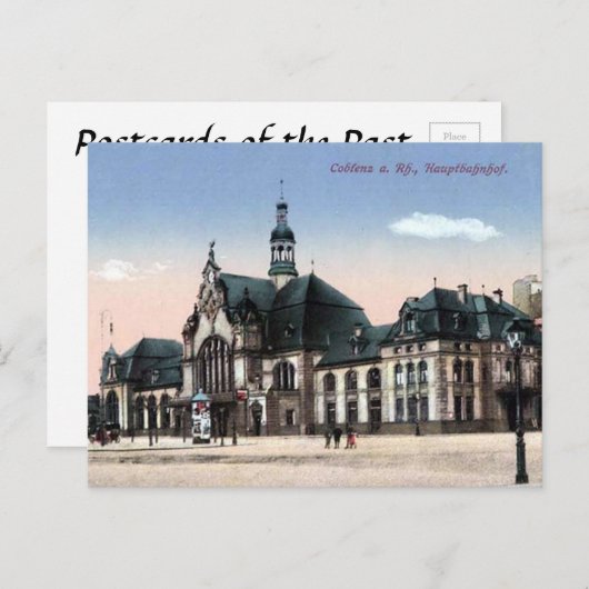 Old Briefkaart - Bahnhof, Koblenz, Duitsland (Voorkant / Achterkant)