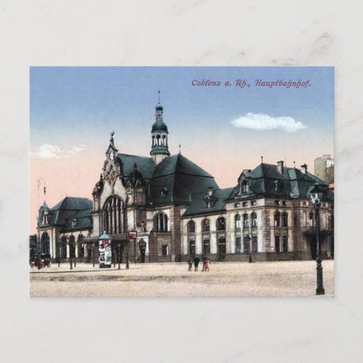 Old Briefkaart - Bahnhof, Koblenz, Duitsland (Voorkant)