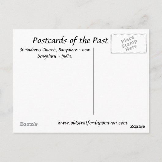 Old Briefkaart - Bangalore (Bengaluru), India. (Achterkant)