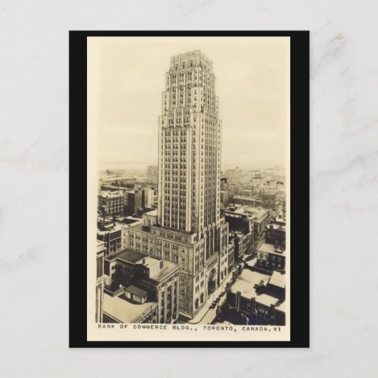 Old Briefkaart - Bank of Commerce Building, Toront (Voorkant)