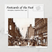 Old Briefkaart, Birmingham, Corporation St. c1950 Briefkaart (Voorkant / Achterkant)