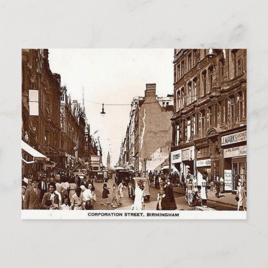 Old Briefkaart, Birmingham, Corporation St. c1950 Briefkaart (Voorkant)